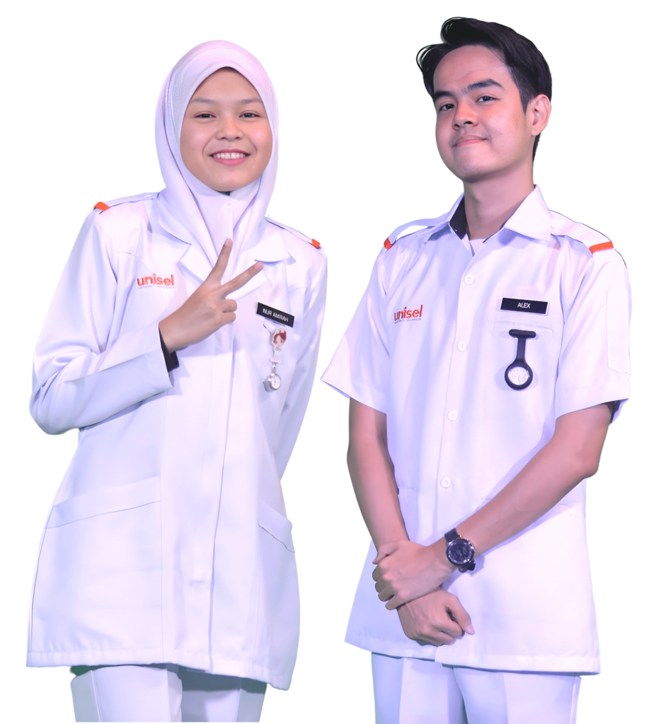 nursing student from unisel with uniform
